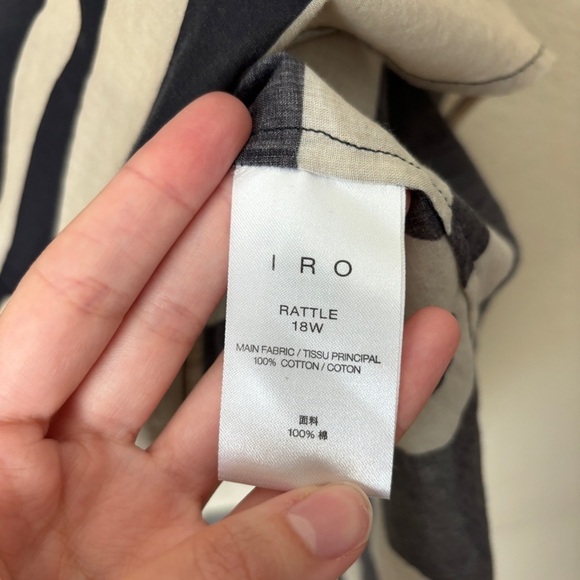 IRO Bold Printed Cotton Lace Up High Low Rattle Relaxed Blouse Top - Picture 10 of 14